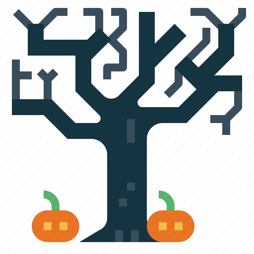 Tree, spooky, pumpkin, bare, halloween icon - Download on Iconfinder