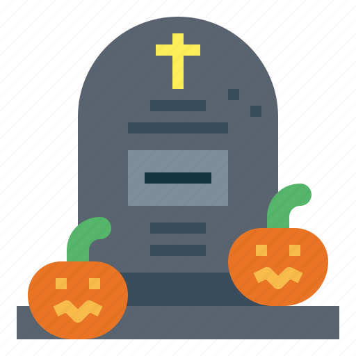 Gravestone, tombstone, pumpkin, grave, halloween icon - Download on Iconfinder