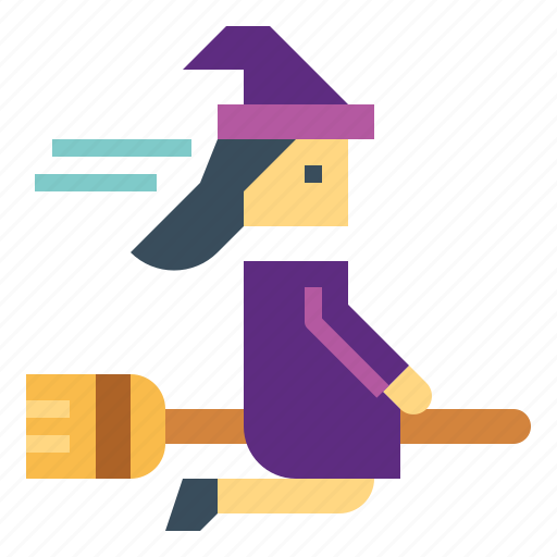 Witch, halloween, woman, broom, fry icon - Download on Iconfinder