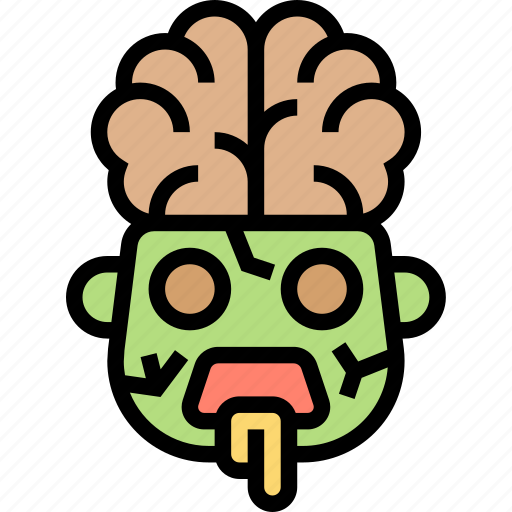 Brain, zombie, scary, horror, spooky icon - Download on Iconfinder