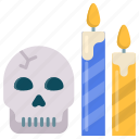 skull, candle, halloween candle, scary, halloween