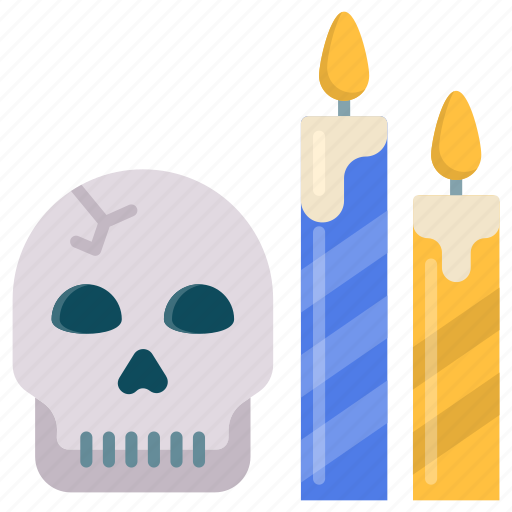 Skull, candle, halloween candle, scary, halloween icon - Download on Iconfinder
