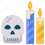 skull, candle, halloween candle, scary, halloween 