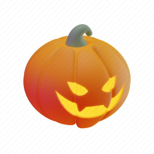 Carved, pumpkin, halloween, scary, horror, spooky 3D illustration - Download on Iconfinder