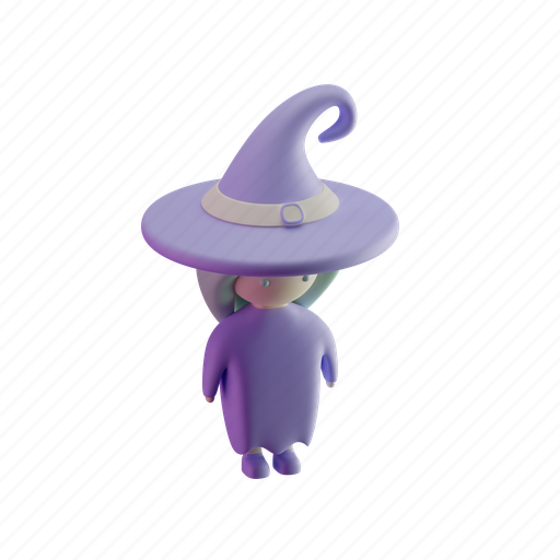 Witch, halloween, character, costume, magic 3D illustration - Download on Iconfinder