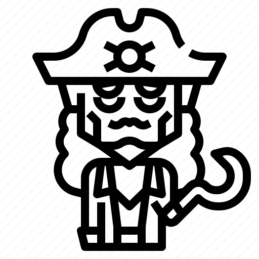 Pirate, skull, corsair, costume, hook, skeleton, danger icon - Download on Iconfinder