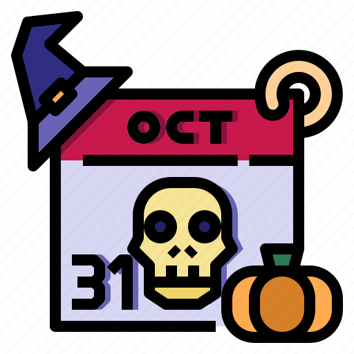 Calendar, witch, hat, time, date, halloween, pumpkin icon - Download on Iconfinder