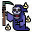 grim, reaper, character, dead, skeleton, skull 