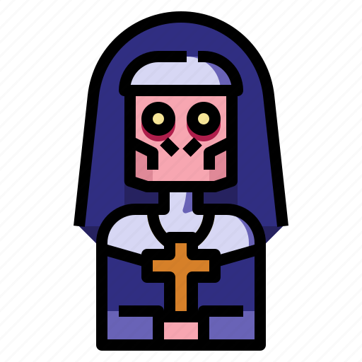 Nun, nightmare, scary, demon, horror icon - Download on Iconfinder