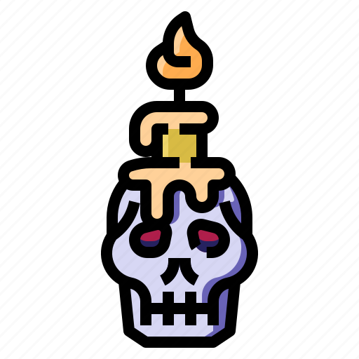 Skull, horror, spooky, fear, candle icon - Download on Iconfinder