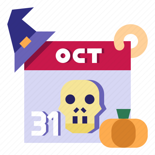 Calendar, witch, hat, time, date, halloween, pumpkin icon - Download on Iconfinder