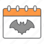 halloween, calendar, holiday, bat, october, month 