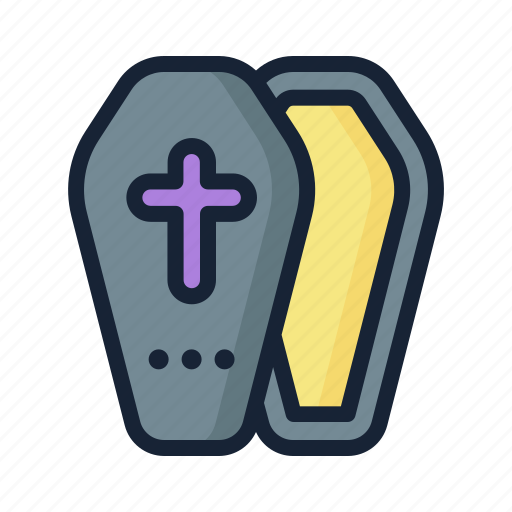 Coffin, death, halloween, horror, cross icon - Download on Iconfinder