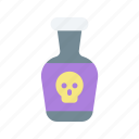 bottled, container, flask, liquid, poison 