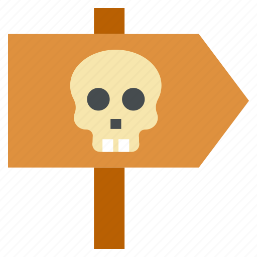 Halloween, sign, banner, location, skull, point icon - Download on Iconfinder