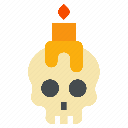 Halloween, skull, candle, flame, death, scary icon - Download on Iconfinder