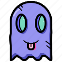 ghost, smile, halloween, color, icon, doodle, scary, horror, spooky