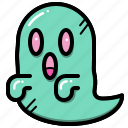 ghost, spooky, halloween, color, icon, doodle, scary, horror