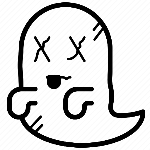 Ghost, dead, halloween, black, doodle, scary, horror icon - Download on Iconfinder