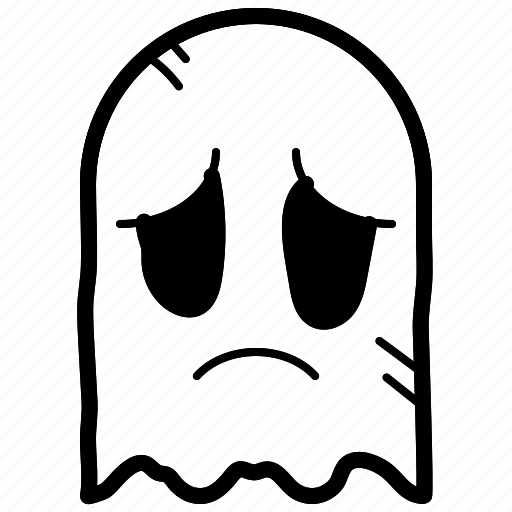 Ghost, sad, halloween, black, doodle, scary, horror icon - Download on Iconfinder