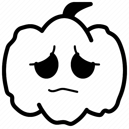 Pumkin, sad, halloween, black, doodle, scary, horror icon - Download on Iconfinder