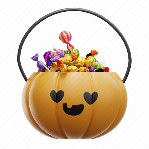 Halloween, bucket, candy, sweet, spooky, scary 3D illustration - Download on Iconfinder