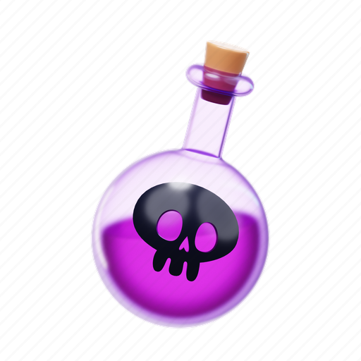 Halloween, poison, toxic, scary, danger, skull 3D illustration - Download on Iconfinder