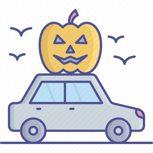 Pumpkin on car, dreadful, fearful, halloween pumpkin, horrible icon - Download on Iconfinder
