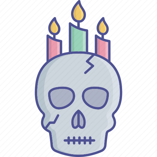 Skull with candles, halloween skull, scary evil ghost, frightening, spooky icon - Download on Iconfinder
