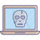 laptop skull, skull on laptop, spooky, horror, halloween, scary