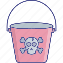 halloween bucket, bucket, skull, dangerous, halloween skull