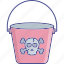 halloween bucket, bucket, skull, dangerous, halloween skull 