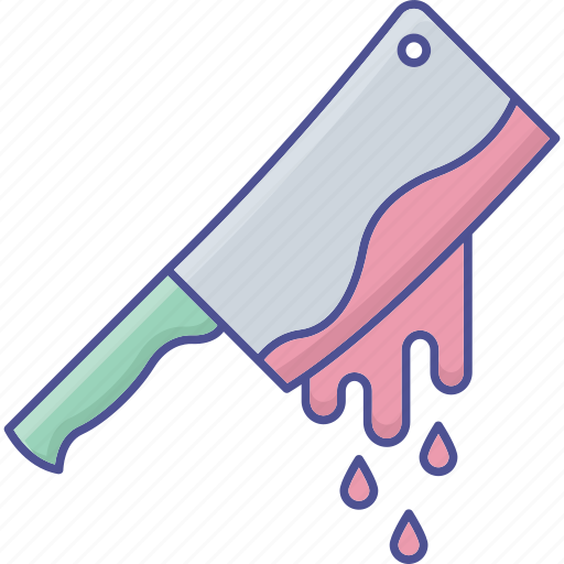 Bloody cleaver, bloody knife, halloween bloody knife, frightening icon - Download on Iconfinder