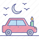 candle on car, halloween car, spooky car, spooky, horror