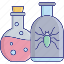 spider flask, halloween flask, dangerous chemical, halloween
