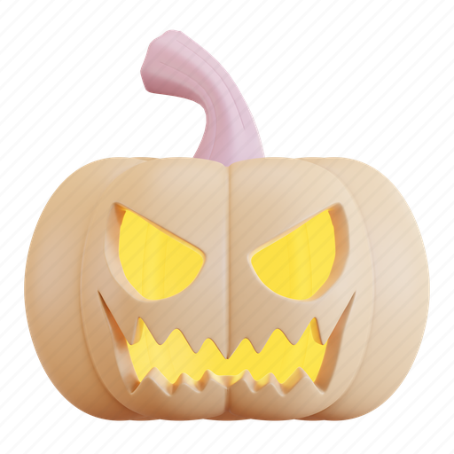 Pumpkin, halloween, horror, scary, spooky, lantern, decoration 3D illustration - Download on Iconfinder