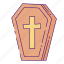 coffin, cemetery, cross, tomb, death, dead, funeral, burial, halloween 
