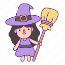 witch, woman, costume, mage, costume party, witch broom, broomstick, broom, halloween