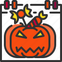 halloween, calendar, pumpkin, candy, date