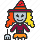 witch, halloween, magician, devil, hat, bloom