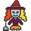 witch, halloween, magician, devil, hat, bloom 