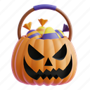candy, bag, pumpkin, halloween