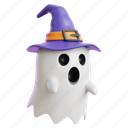ghost, witch, hat, halloween, wizard