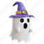 ghost, witch, hat, halloween, wizard 