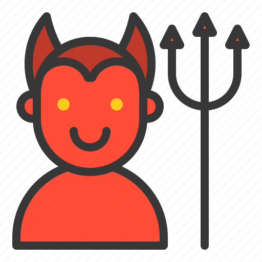Devil, halloween, horror, monster, scary, spooky, trident icon - Download on Iconfinder