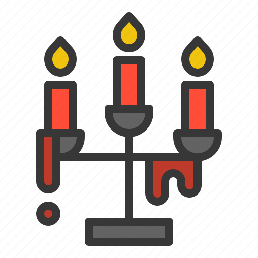 Candle, candlestick, fire, halloween, lamp icon - Download on Iconfinder