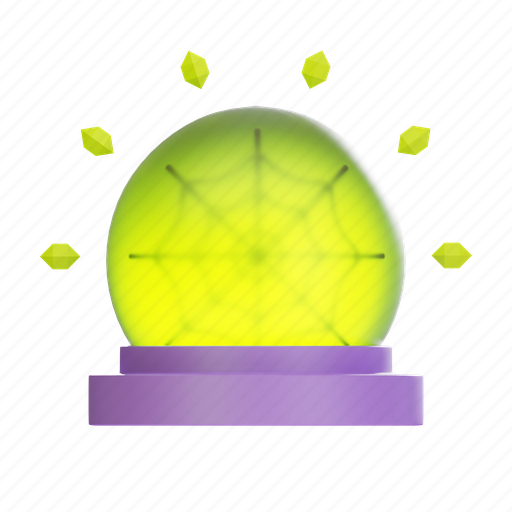 Crystal, ball, halloween, purple, green, spiderweb, witch 3D illustration - Download on Iconfinder