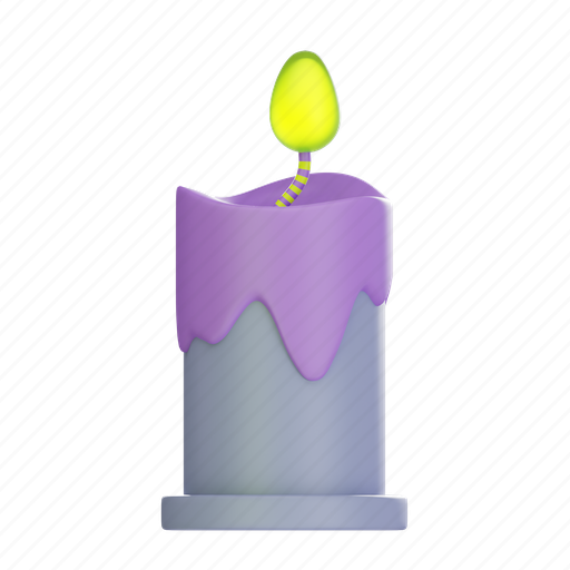 Halloween, candles, purple, green, decoration, spooky, celebration 3D illustration - Download on Iconfinder