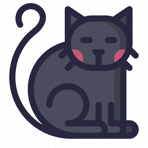 Black, cat, halloween, scary, horror, spooky, pet icon - Download on Iconfinder