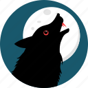 fox, animals, dark, moon, nature, night, wild